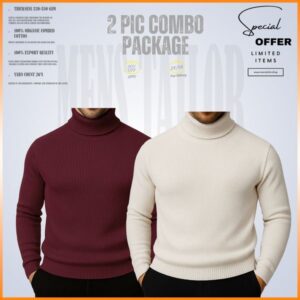 Home 𝐓𝐮𝐫𝐭𝐥𝐞 𝐍𝐞𝐜𝐤 maroon cream 2 pcs combo