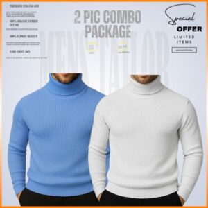 Home 𝐓𝐮𝐫𝐭𝐥𝐞 𝐍𝐞𝐜𝐤 sky blue white 2 pcs combo