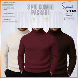 Home 𝐓𝐮𝐫𝐭𝐥𝐞 𝐍𝐞𝐜𝐤 maroon cream coffee 3 pcs combo
