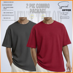 Waffle Drop Shoulder 𝐖𝐚𝐟𝐟𝐥𝐞 𝐃𝐫𝐨𝐩 𝐒𝐡𝐨𝐮𝐥𝐝𝐞𝐫 2 pic combo offer 200+ gsm 𝑪𝒐𝒕𝒕𝒐𝒏 𝒇𝒂𝒃𝒓𝒊𝒄 deep ash marooon