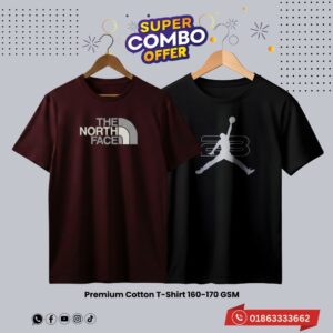 2c22 premium luxury brand 2pcs combo t shirt