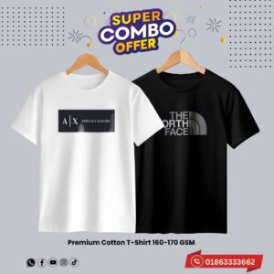 2c37 premium luxury brand 2pcs combo t shirt
