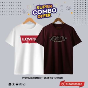 2c66 premium luxury brand 2pcs combo t shirt