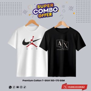 2c67 premium luxury brand 2pcs combo t shirt