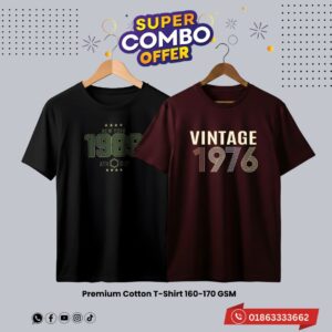 2c68 premium luxury brand 2pcs combo t shirt