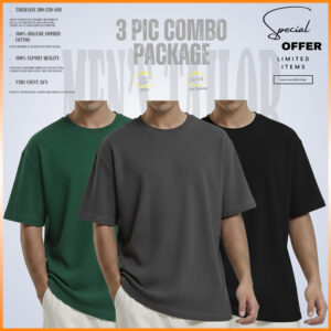 Waffle Drop Shoulder 𝐖𝐚𝐟𝐟𝐥𝐞 𝐃𝐫𝐨𝐩 𝐒𝐡𝐨𝐮𝐥𝐝𝐞𝐫 𝐅𝐫𝐞𝐞 𝐃𝐞𝐥𝐢𝐯𝐞𝐫𝐲 3 pic combo offer 200+ gsm 𝑪𝒐𝒕𝒕𝒐𝒏 𝒇𝒂𝒃𝒓𝒊𝒄 green deep ash black