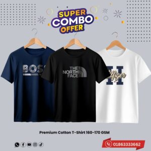 c 75 premium luxury brand 3pcs combo t shirt