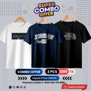 c 66 premium luxury brand 3pcs combo t shirt